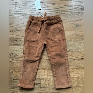NWT Jamie Kay Corduroy Drawstring Pants - Size 1Y (12 mos) - Camel Tan/Brown